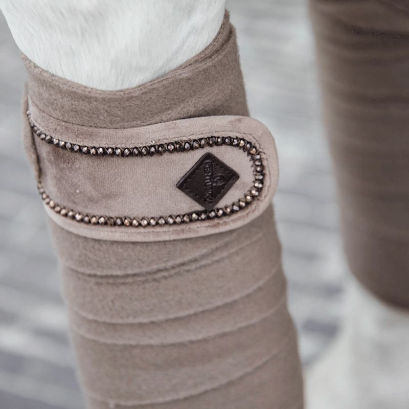 Kentucky Horsewear - Bandes de polo Velvet Pearls beige | - Ohlala