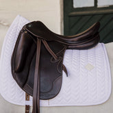 Kentucky Horsewear - Tapis de dressage Fishbone blanc | - Ohlala
