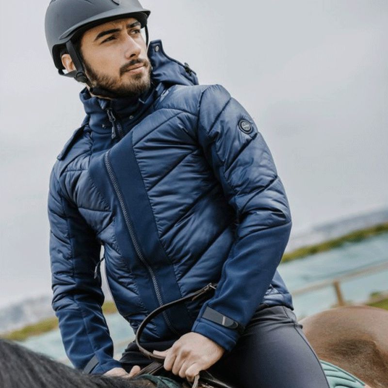 Equithème - Veste softshell homme Chris marine | - Ohlala