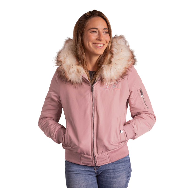 Pénélope - Damski bombers Lyon w kolorze pudrowego różu | - Ohlala
