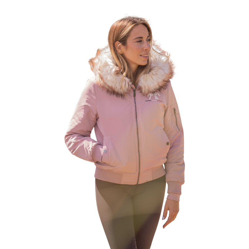 Pénélope - Damska kurtka bomber Lyon w kolorze pudrowego różu | - Ohlala