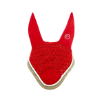 Equithème - Bonnet chasse-mouches Polyfun rouge/ taupe | - Ohlala