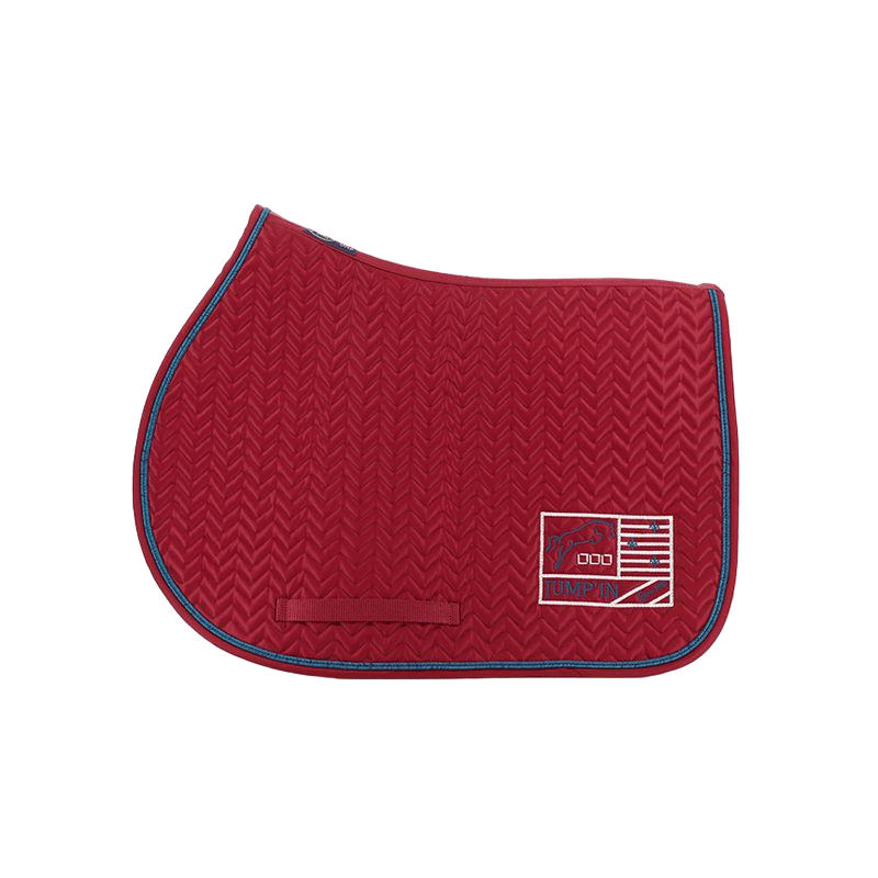 Jump'In - Tapis de selle Show One bordeaux/ marine | - Ohlala