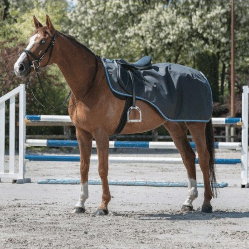 Equithème - Tyrex kidney rug lined with grey/blue fleece 1200D