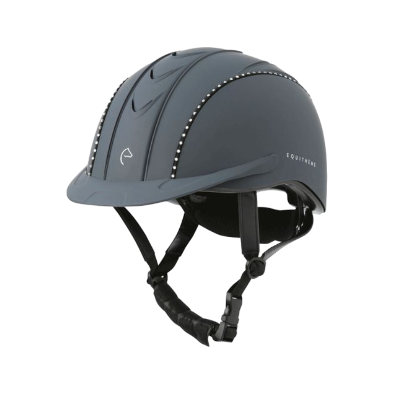 Equithème - Compet riding helmet black/white crystals