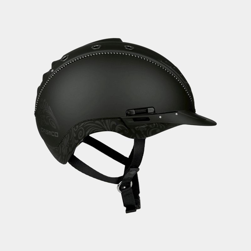 Casco - Casque d'équitation mistrall 2 noir floral | - Ohlala