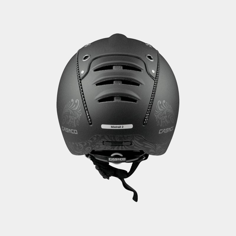 Casco - Casque d'équitation mistrall 2 noir floral | - Ohlala