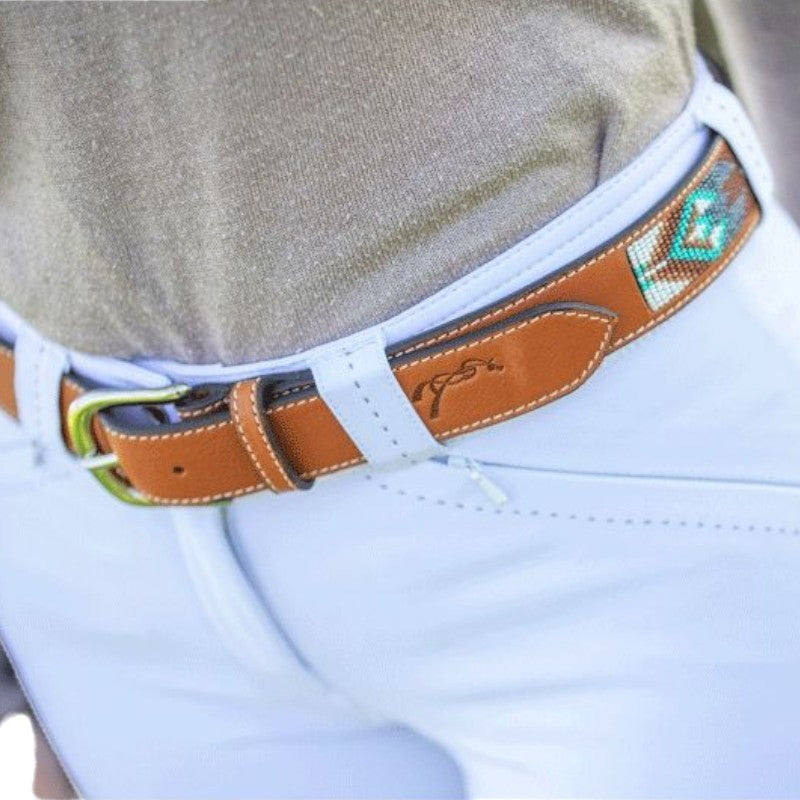 Pénélope Store - Pearl Cognac/Turquoise Belt