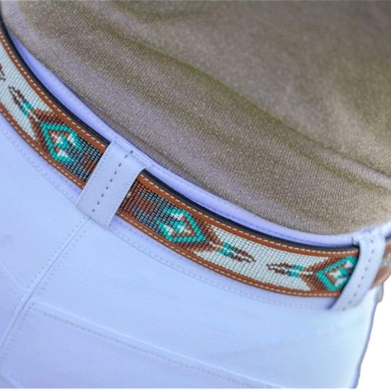 Pénélope Store - Pearl Cognac/Turquoise Belt