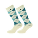 Equithème - Calzino Argyle écru/blu (x1) | - Ohlala