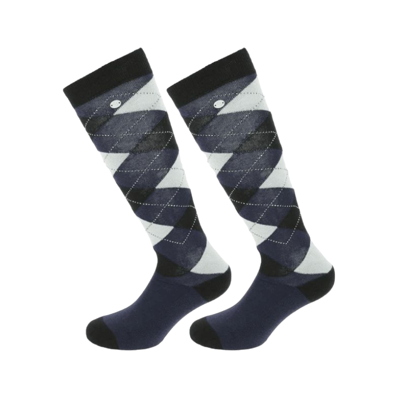 Equithème - Girly navy/sky riding socks (x1)