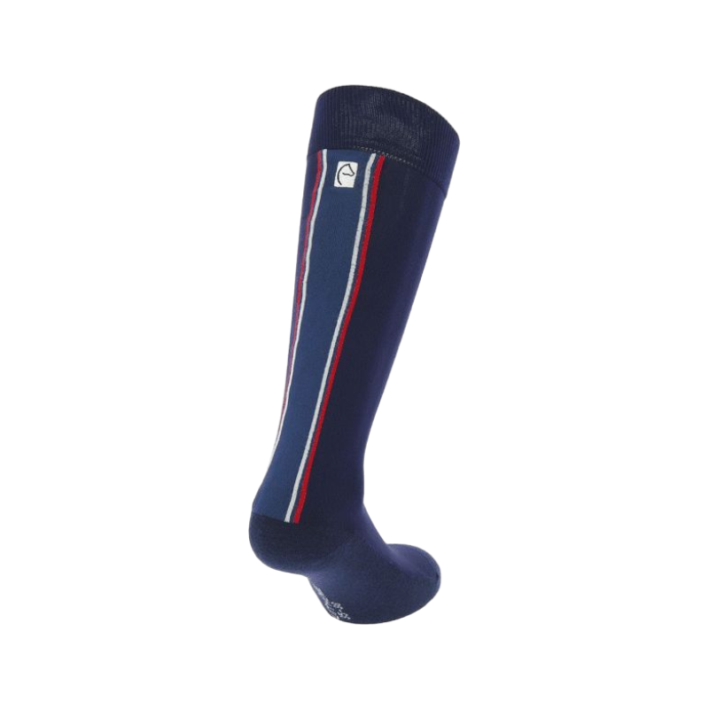 Equithème - Blue/white/red riding socks (x1)