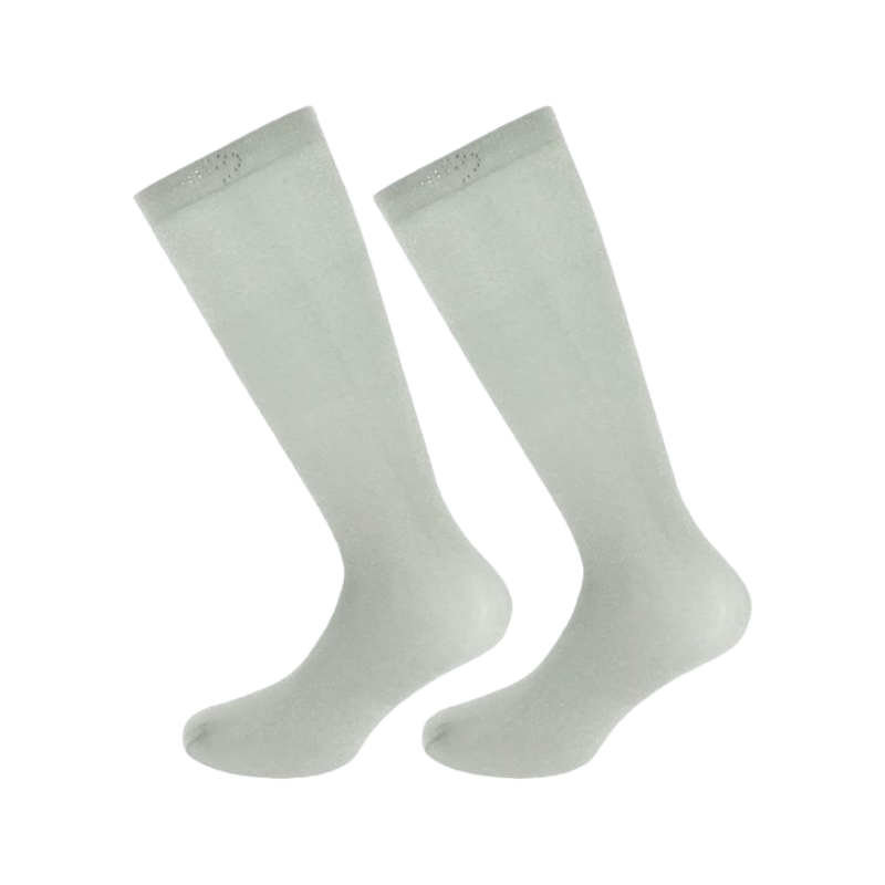 Equithème - Chaussettes d'équitation Show Lurex gris (x2) | - Ohlala