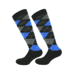Equithème - Chaussette Argyle noir/bleu (x1) | - Ohlala