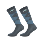 Riding World - Diamond Pattern Sock Navy (x2) | - Ohlala