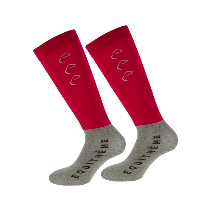 Equithème - Chaussettes d'équitation Compet fuchsia (x2) | - Ohlala