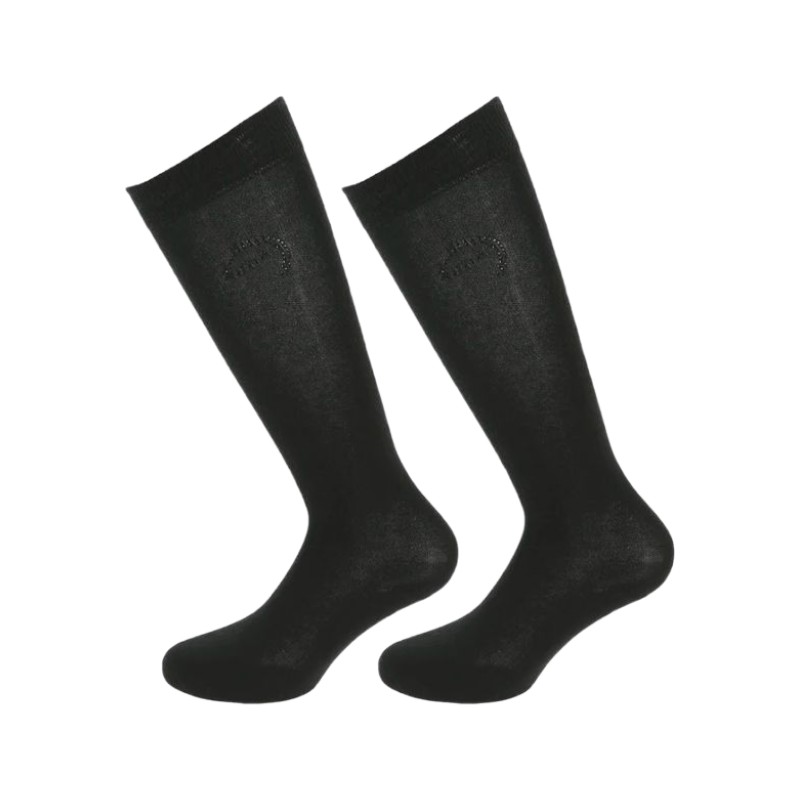 Equithème - Black Logo riding socks (x1)
