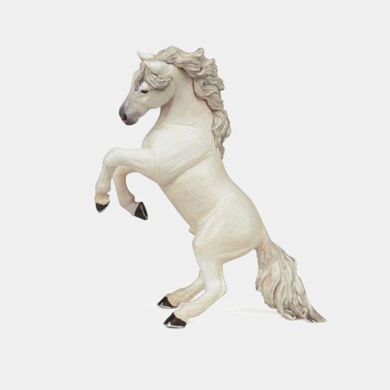 PAPO - Figurine Cheval cabré blanc | - Ohlala