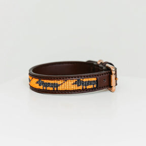 Kentucky Horsewear - Collier pour chiens perles faites main orange/noir | - Ohlala
