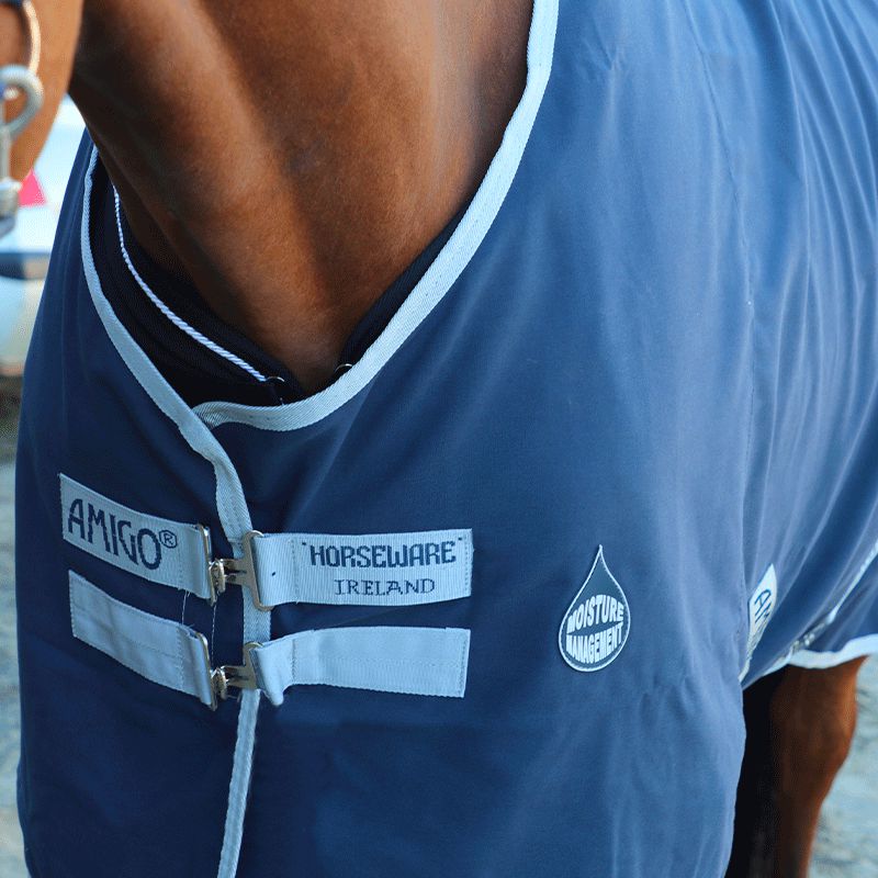 Horseware - Chemise de box Amigo marine/ argent 0g | - Ohlala