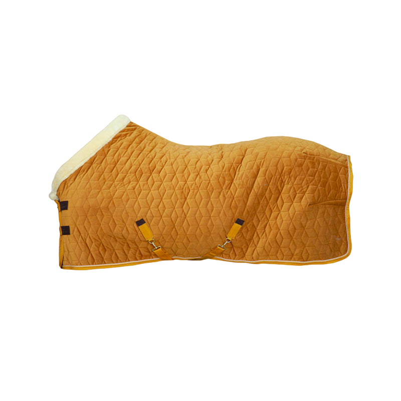 Kentucky Horsewear - Couverture de présentation velvet moutarde 160g | - Ohlala