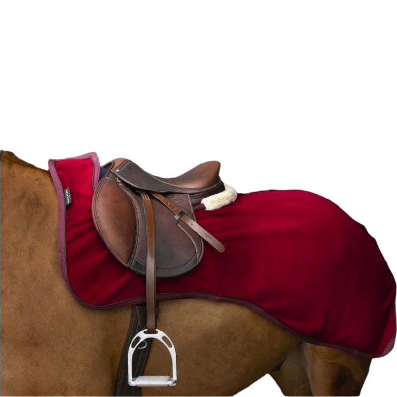 Equithème - Couvre-reins polaire Teddy bordeaux | - Ohlala