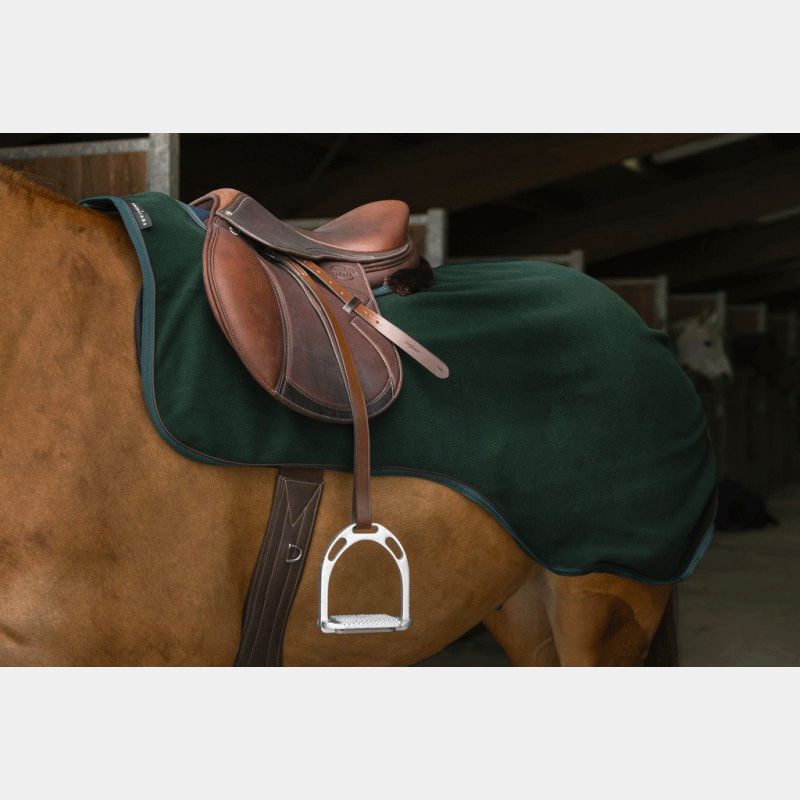 Equithème - Couvre-reins polaire Teddy vert | - Ohlala
