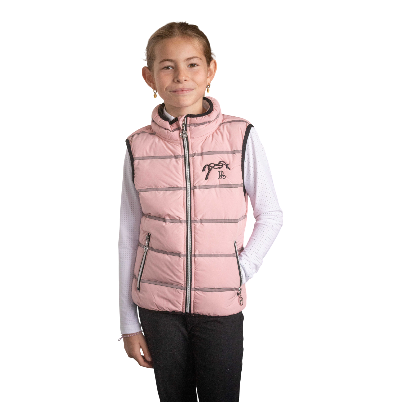 Eden by Pénélope - Doudoune sans manches enfant Anouck rose poudré | - Ohlala