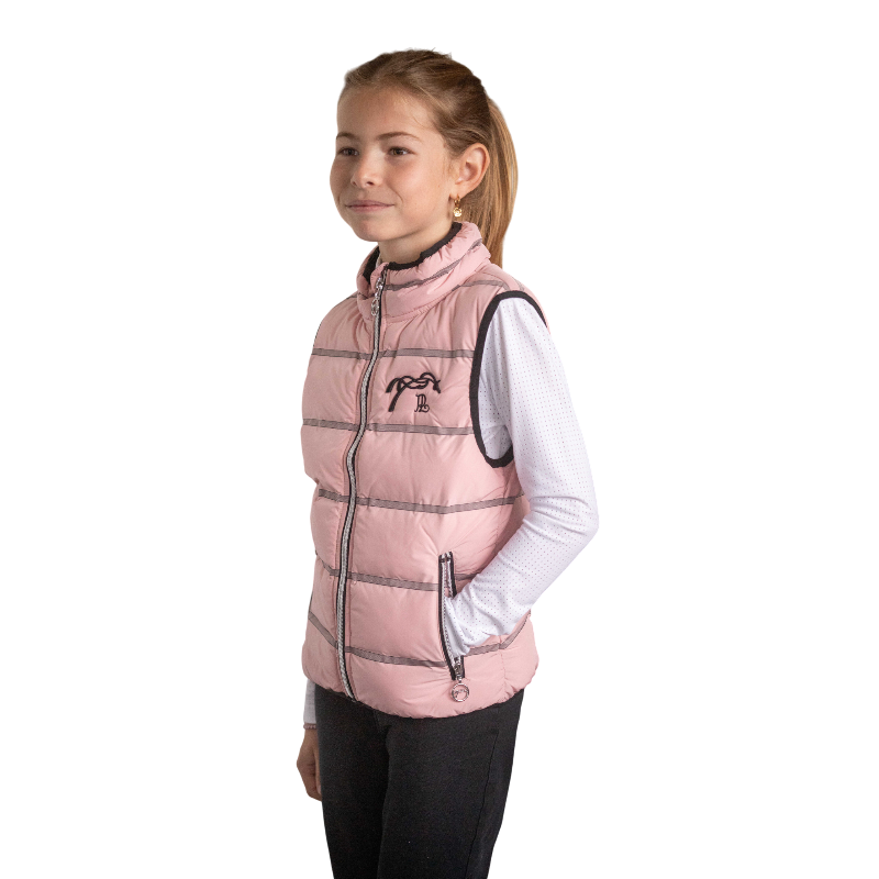 Eden by Pénélope - Doudoune sans manches enfant Anouck rose poudré | - Ohlala