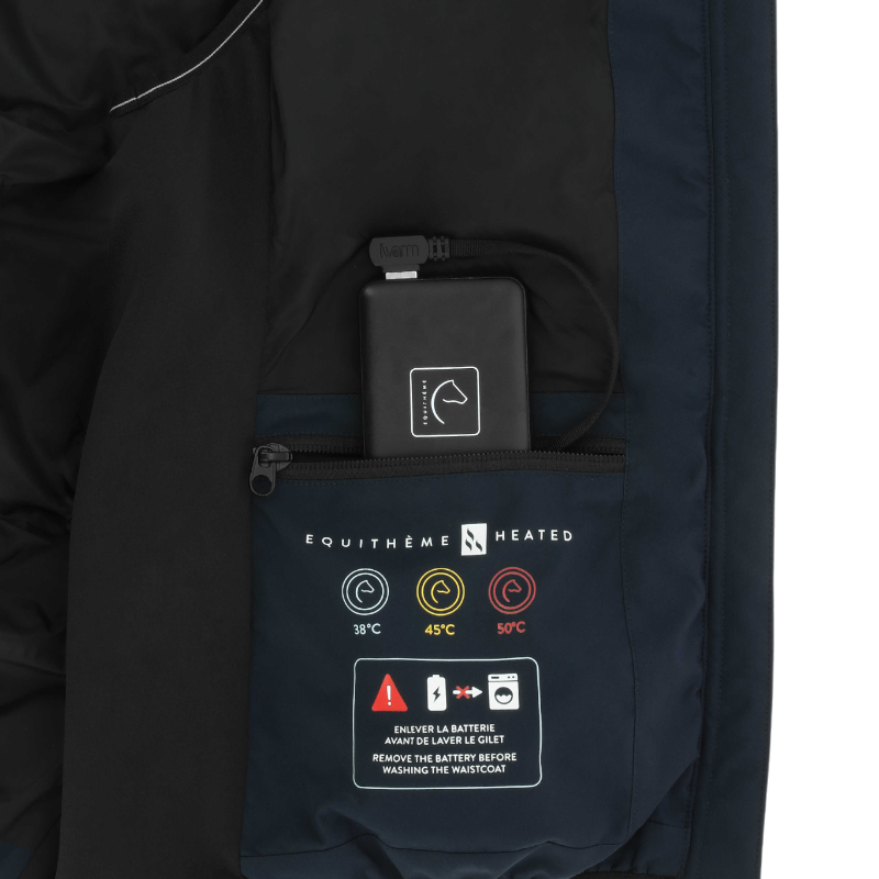 Equithème - Unisex heated sleeveless down jacket Sasha navy 