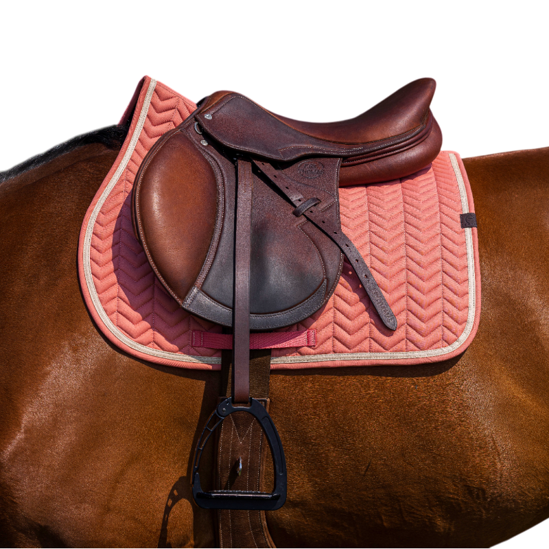 Equithème - Tapis de selle Softypop saumon | - Ohlala