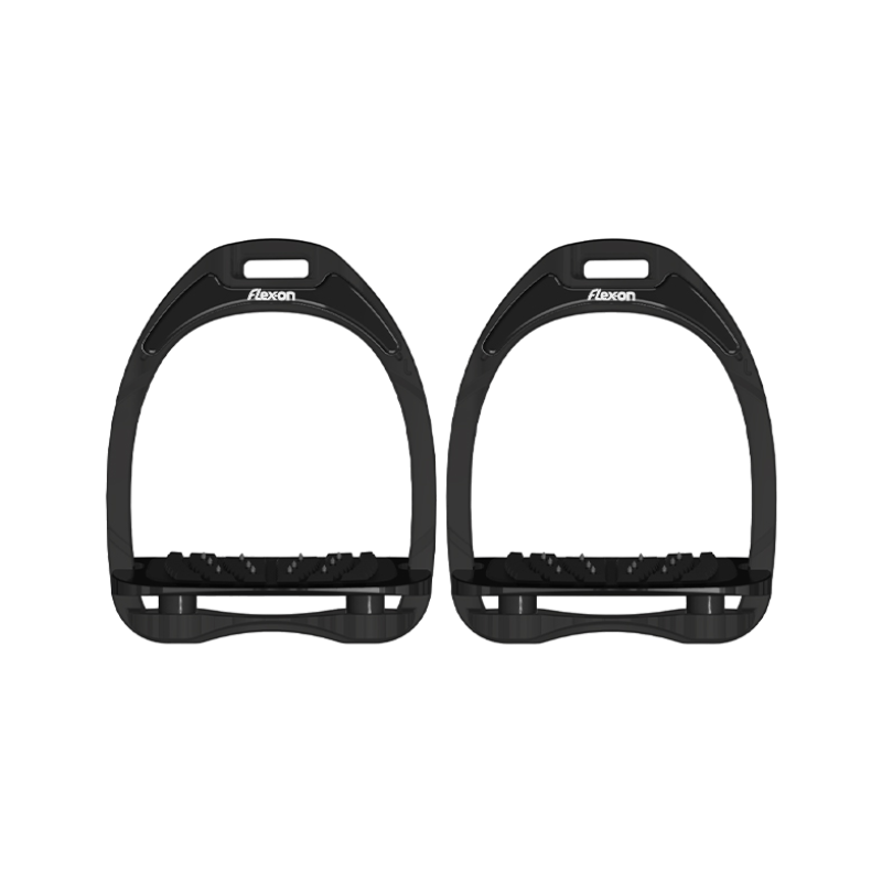 Flex On - Ultra-Grip Inclined Aluminum Stirrups black/black/black