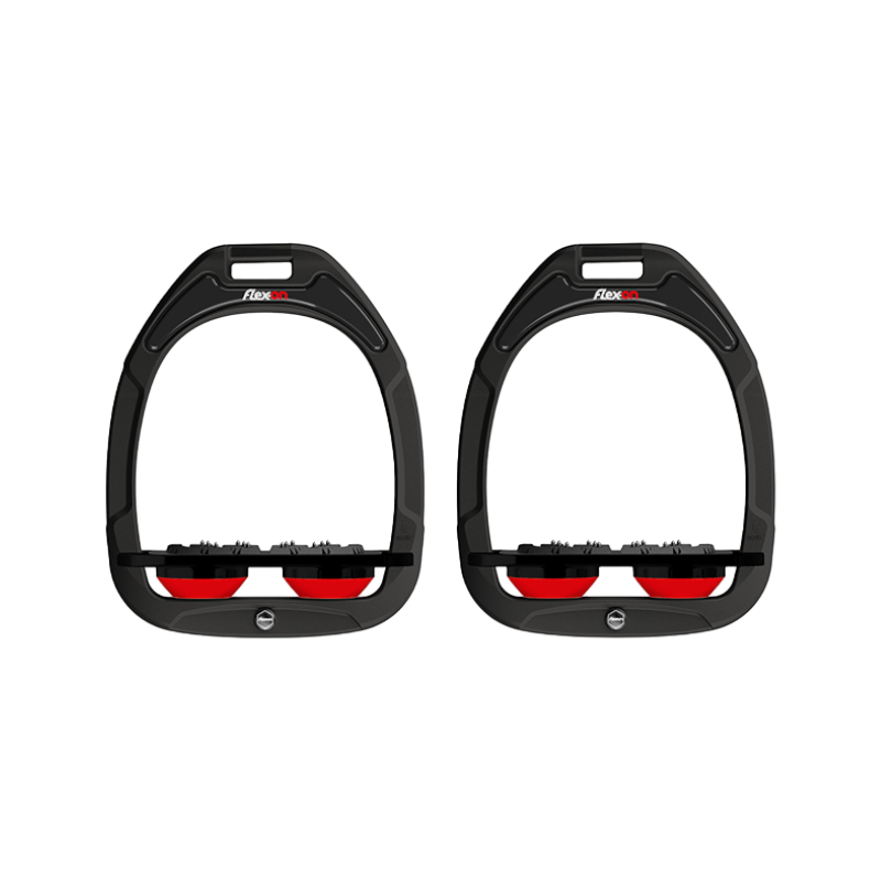 Flex On - Ultra grip flat GC stirrup black/black/red