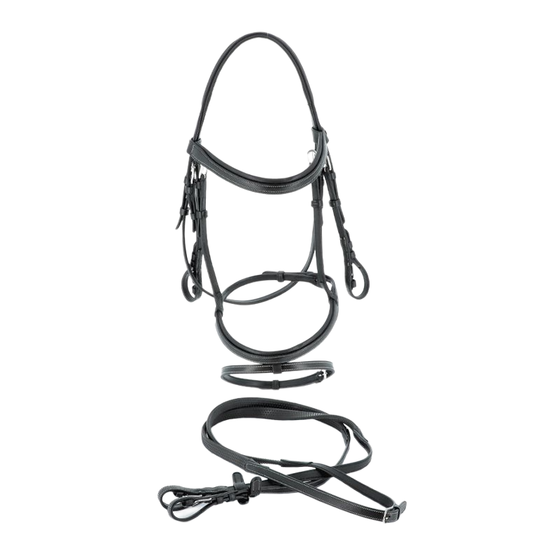 Flags &amp; Cup - Göteborg bridle with reins black 