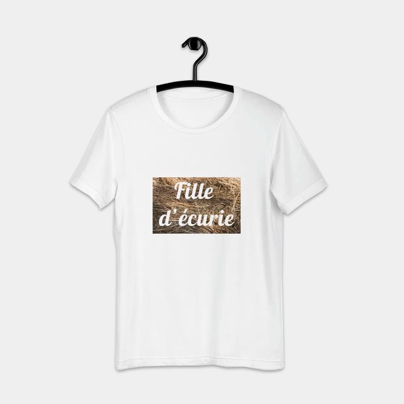 Collection Equine - T-shirt manches courtes Fille d'Ecurie blanc | - Ohlala