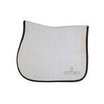 Kentucky Horsewear - Tapis de selle Fishbone blanc cuir | - Ohlala