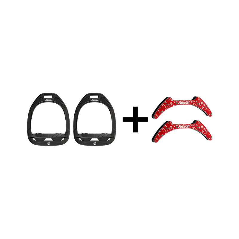Flex On - Pack Étriers GC Incliné Grip Noir / Noir / Noir + Stickers Flex On Cottage rouge offerts | - Ohlala