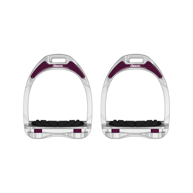 Flex On - Aluminum Inclined Grip Stirrups plum