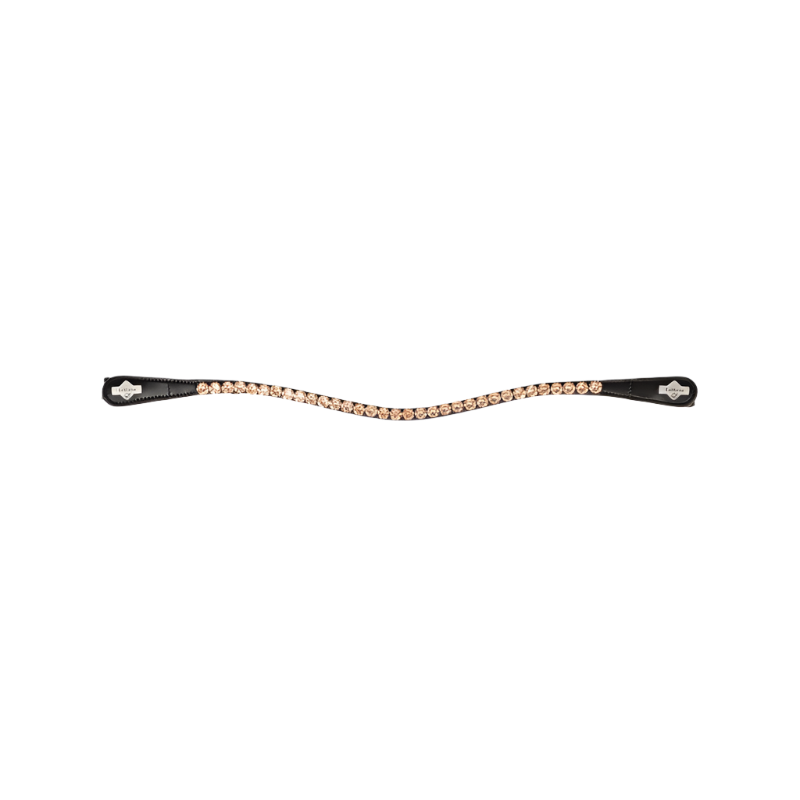 LeMieux - Classic browband in brown leather Diamante Rosé