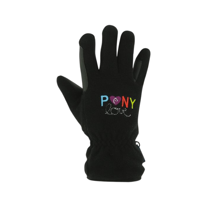 Equi-kids - Black pony love gloves