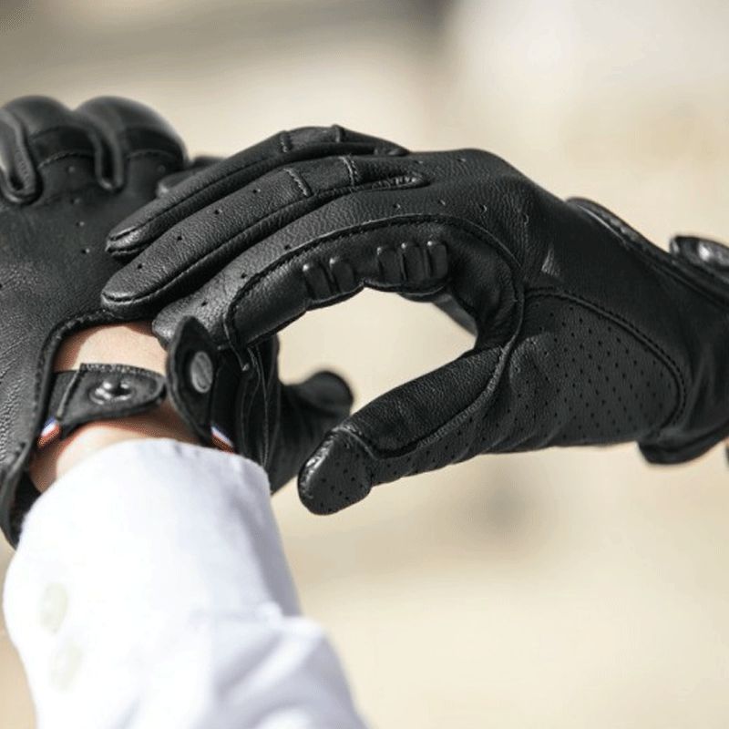 Racer - Gants d'équitation cuir Tradition noir | - Ohlala