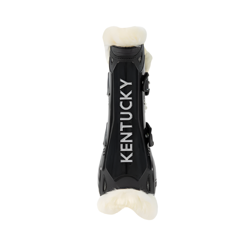 Kentucky Horsewear - Black vegan sheepskin velcro open gaiters