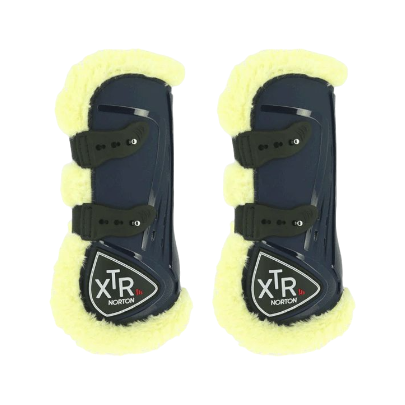 Norton - XTR horse gaiters with navy sheepskin buttons 