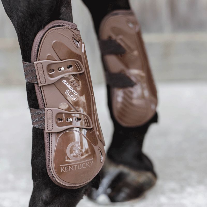 Kentucky Horsewear - Guêtres ouvertes Bamboo Elastic marron | - Ohlala