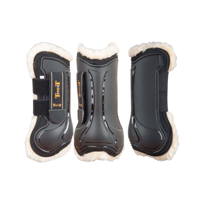 TdeT - Design open gaiters with black sheepskin lining