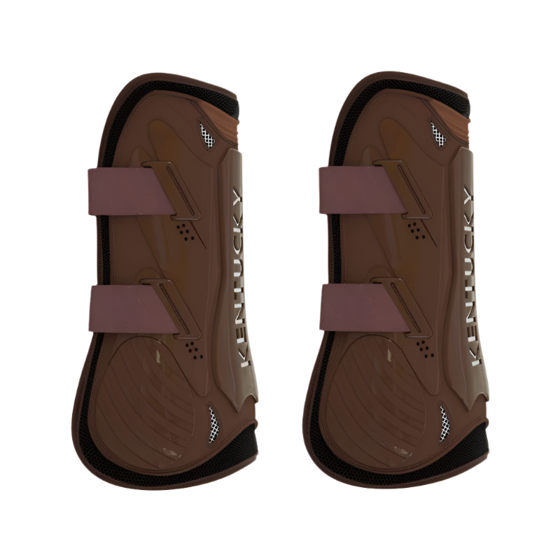 Kentucky Horsewear - Brown Bamboo Elastic Open Gaiters