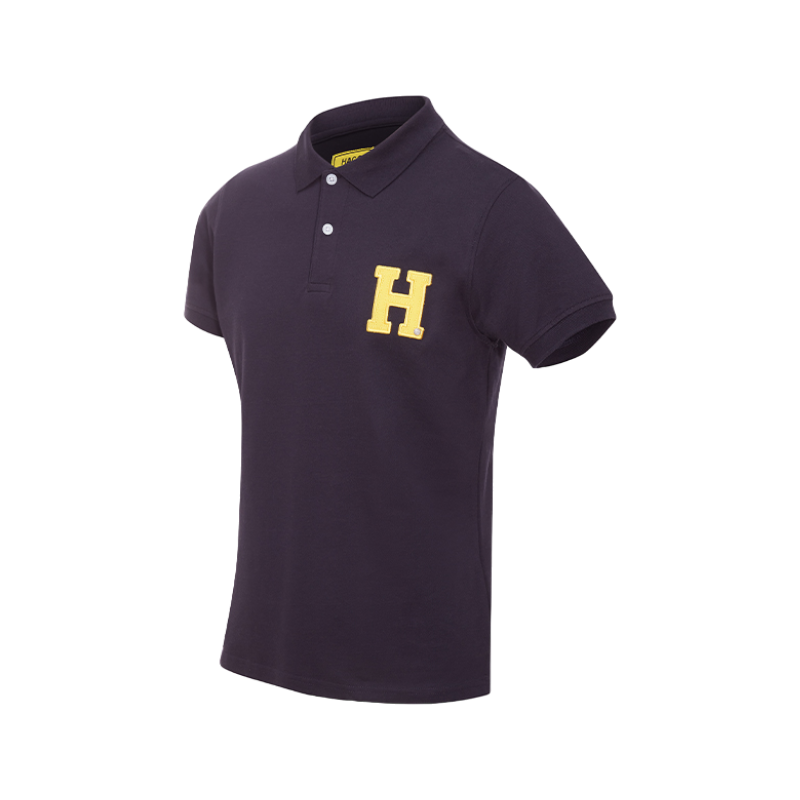 Hagg - Men's short sleeve polo navy/yellow 