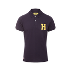 Hagg - Men's Short Sleeve Polo Navy/Yellow | - Ohlala