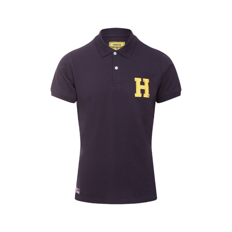 Hagg - Men's short-sleeved polo shirt navy/yellow