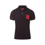 Hagg - Men's black/red short-sleeve polo shirt | - Ohlala